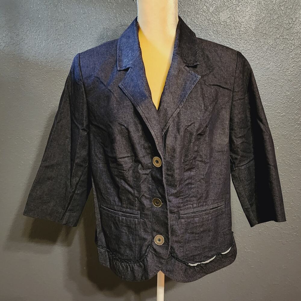 Lane Bryant women's denim Style Button Closure Shacket blazer jacket Size 14